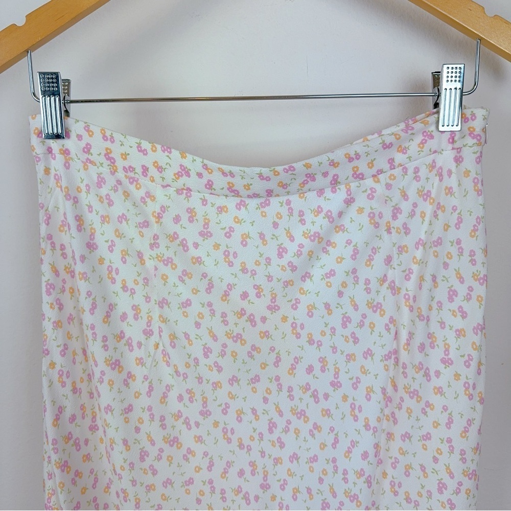 NWT Charlie Holiday Mahlia Linen Blend Floral Straight Maxi Skirt (L) - Picture 6 of 11